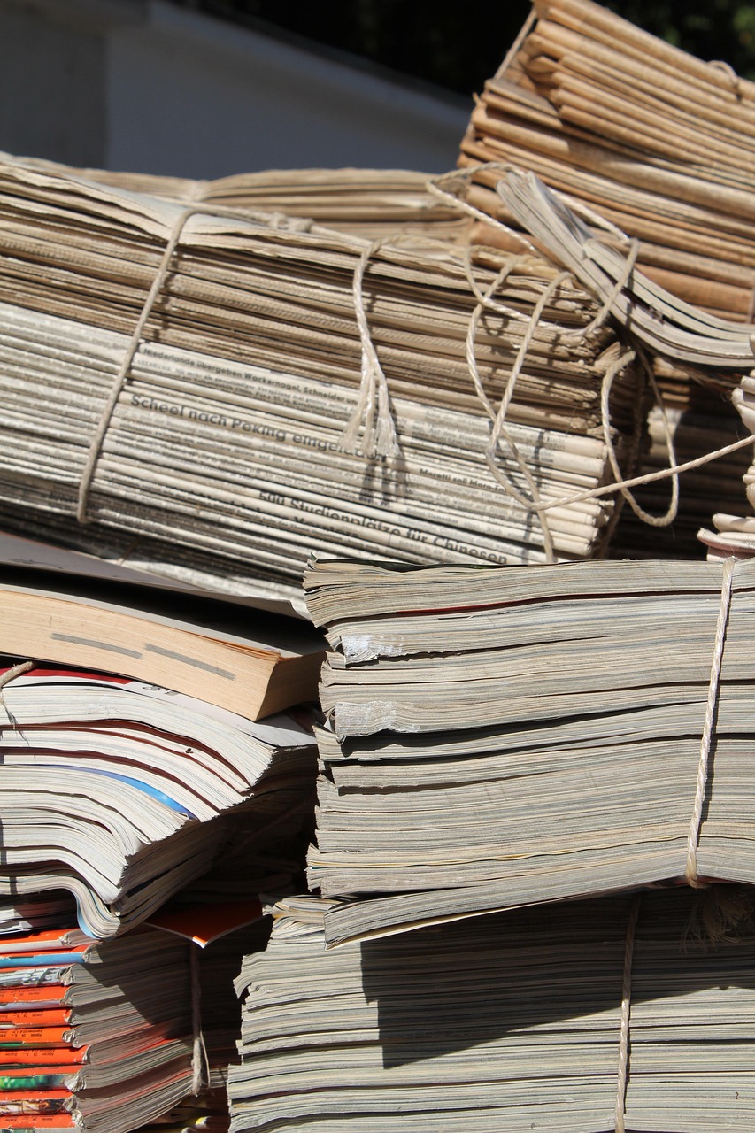 waste paper, newspapers, paper, pile of paper, waste, throw away, garbage, collected, disposal, waste disposal, stack, material, recycling